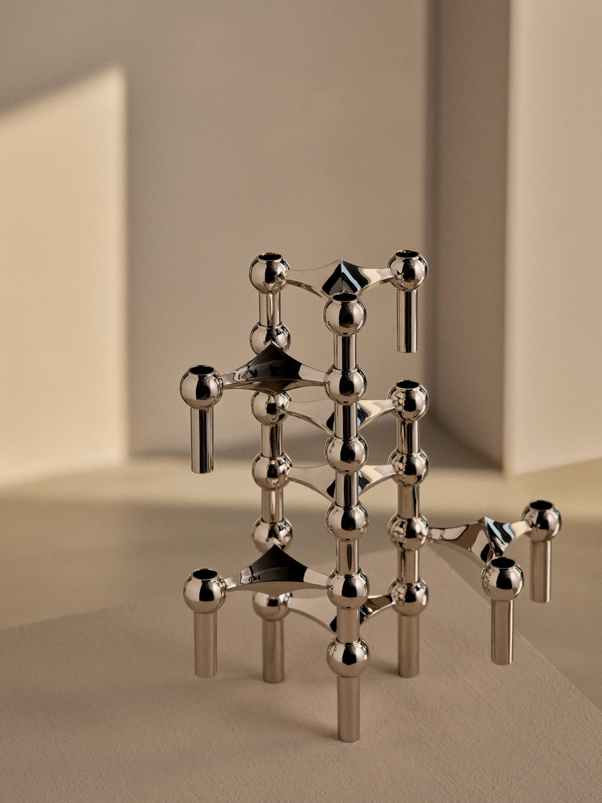 STOFF Nagel kandelaar 2-delig - Chroom STOFF