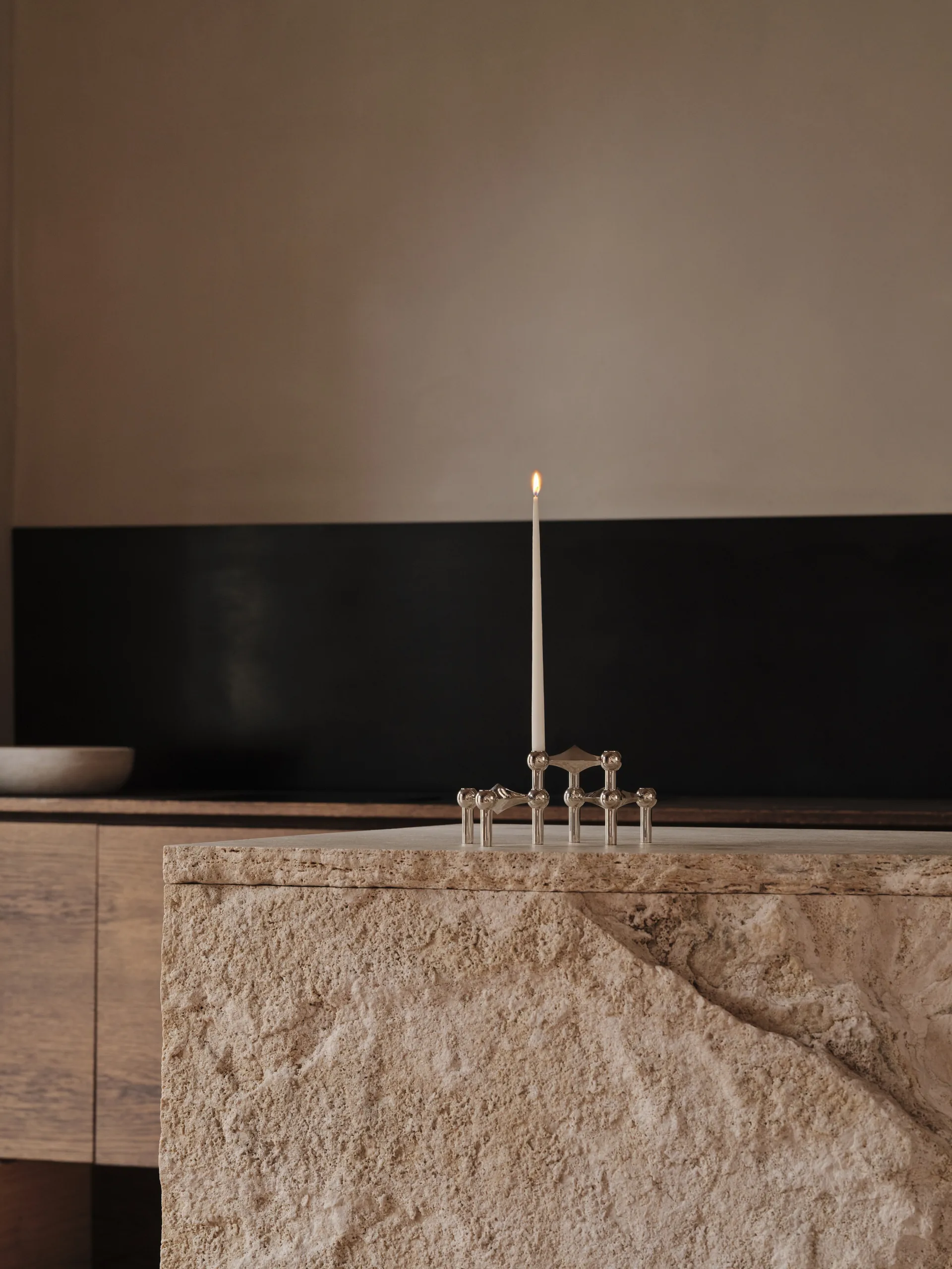 STOFF Nagel kandelaar 3-pack, chroom STOFF