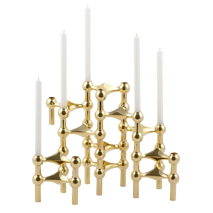 STOFF Nagel kandelaar 3-pack, messing STOFF