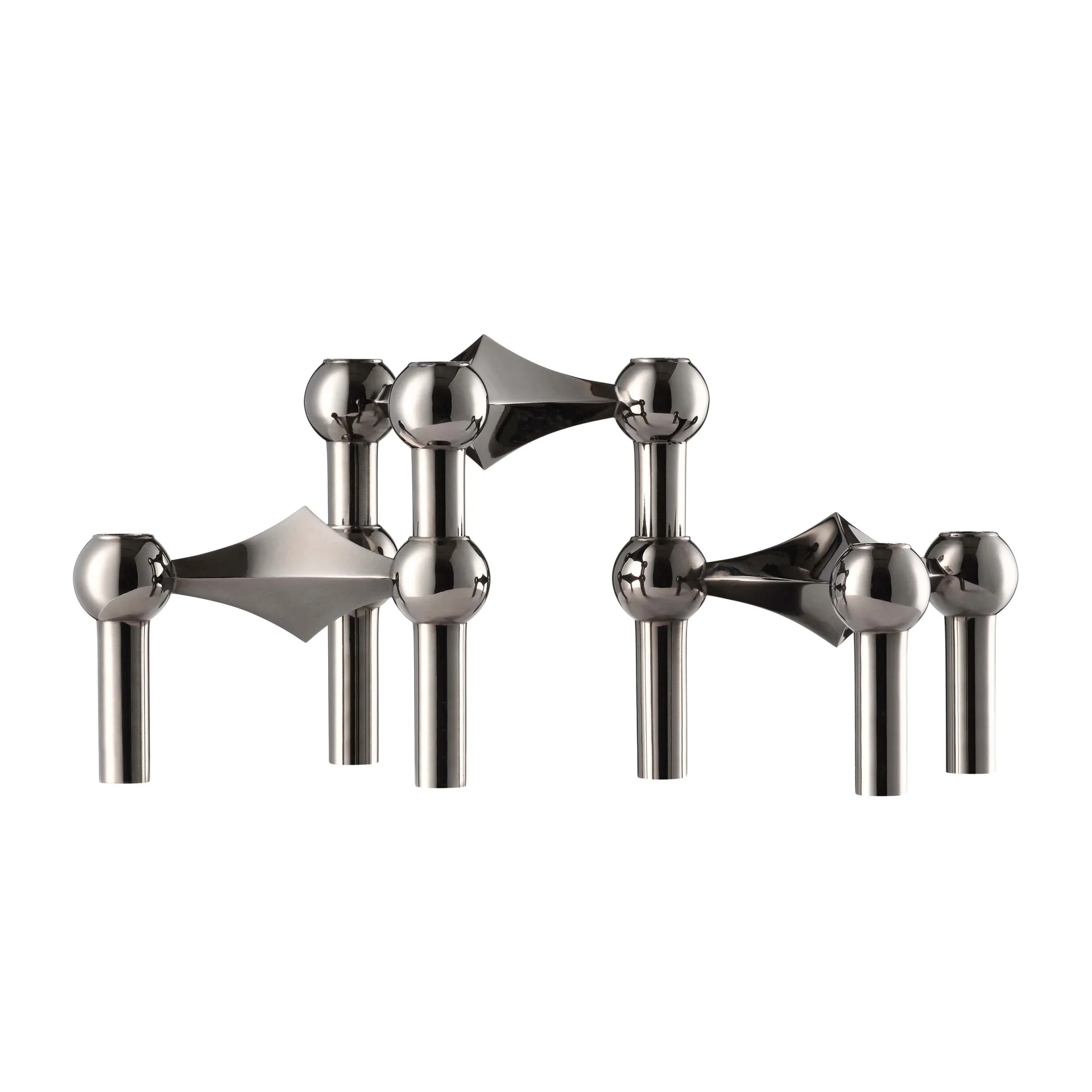 STOFF Nagel kandelaar 3-pack, Zwart chroom STOFF