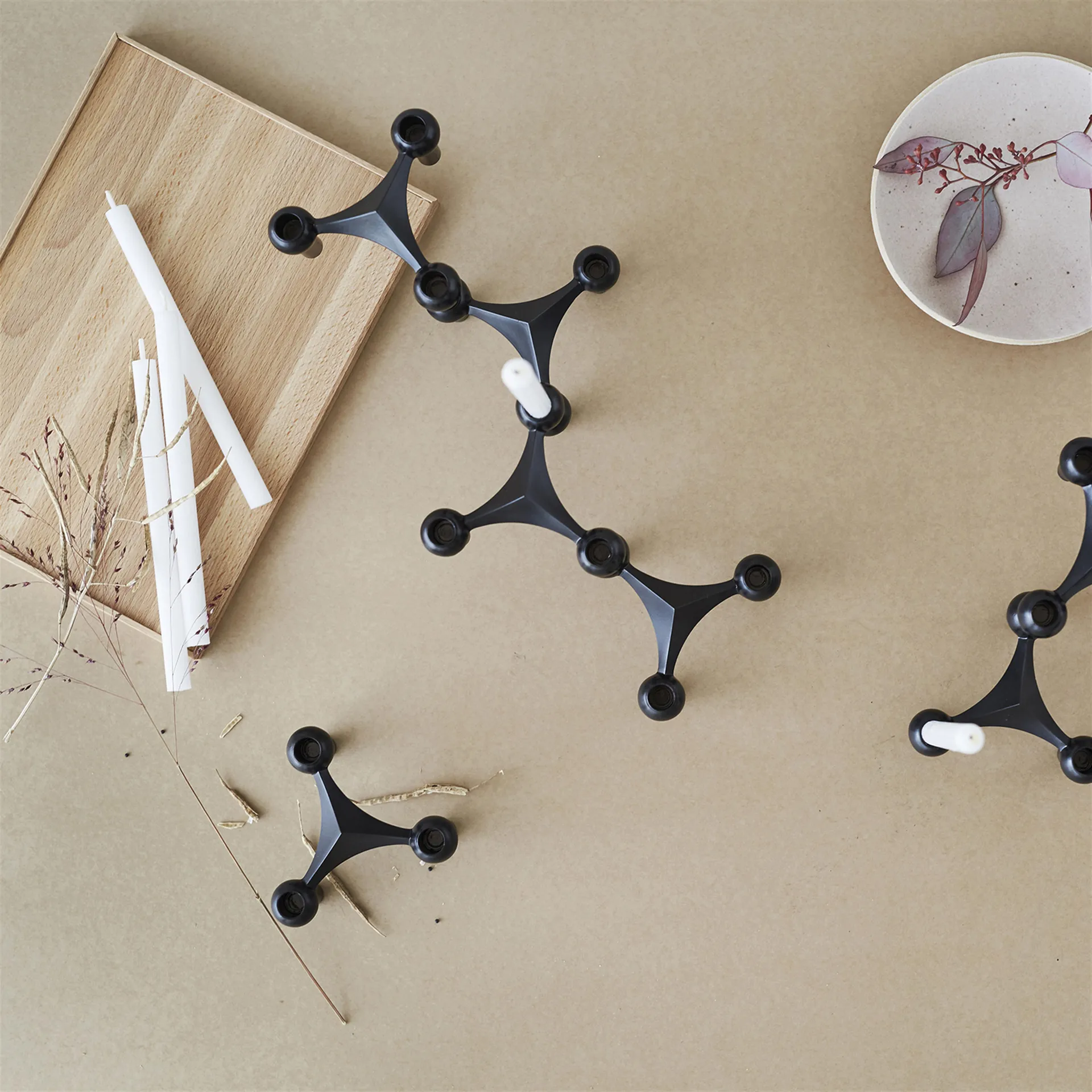 STOFF Nagel kandelaar 3-pack, zwart STOFF