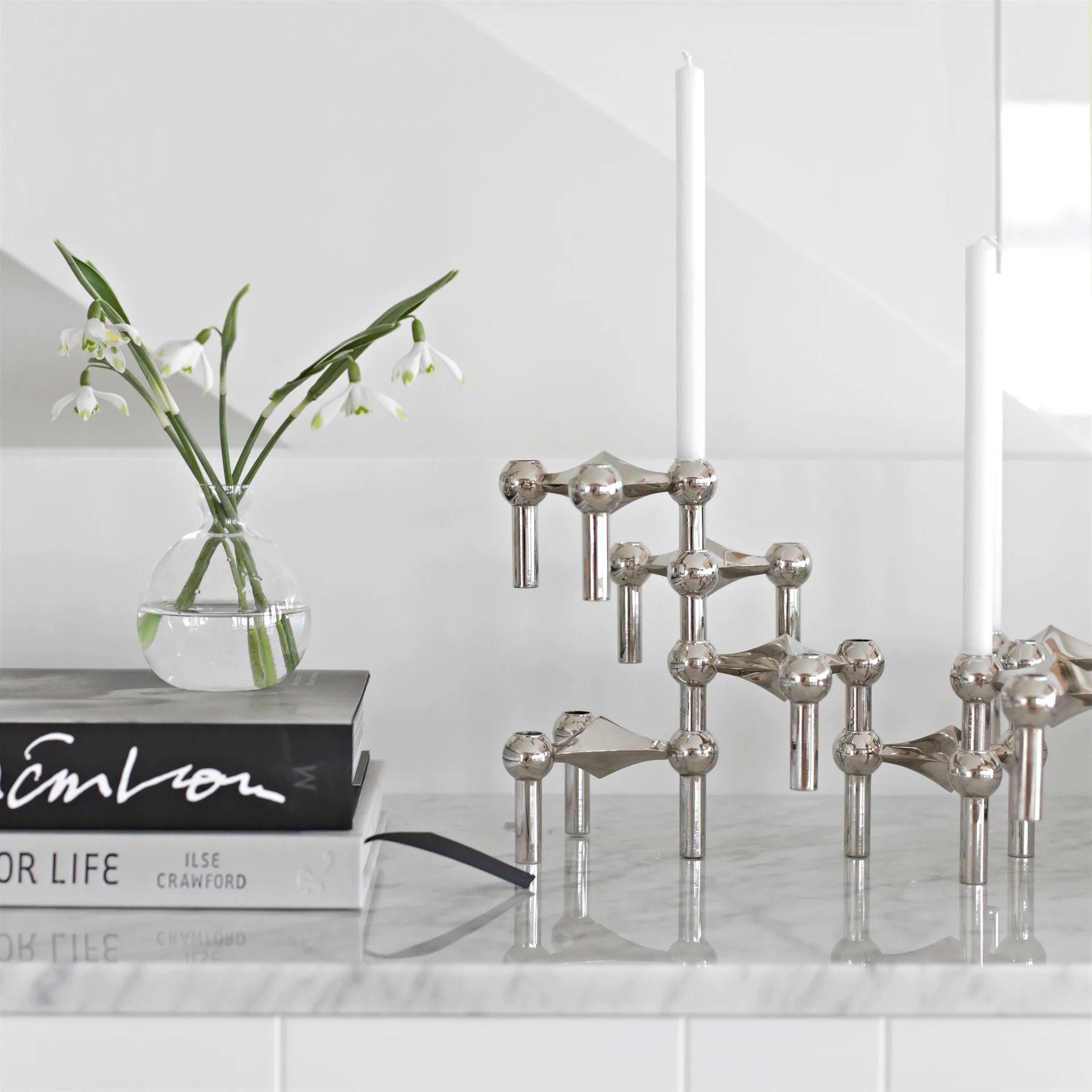 STOFF Nagel kandelaar 6-pack - Chroom STOFF