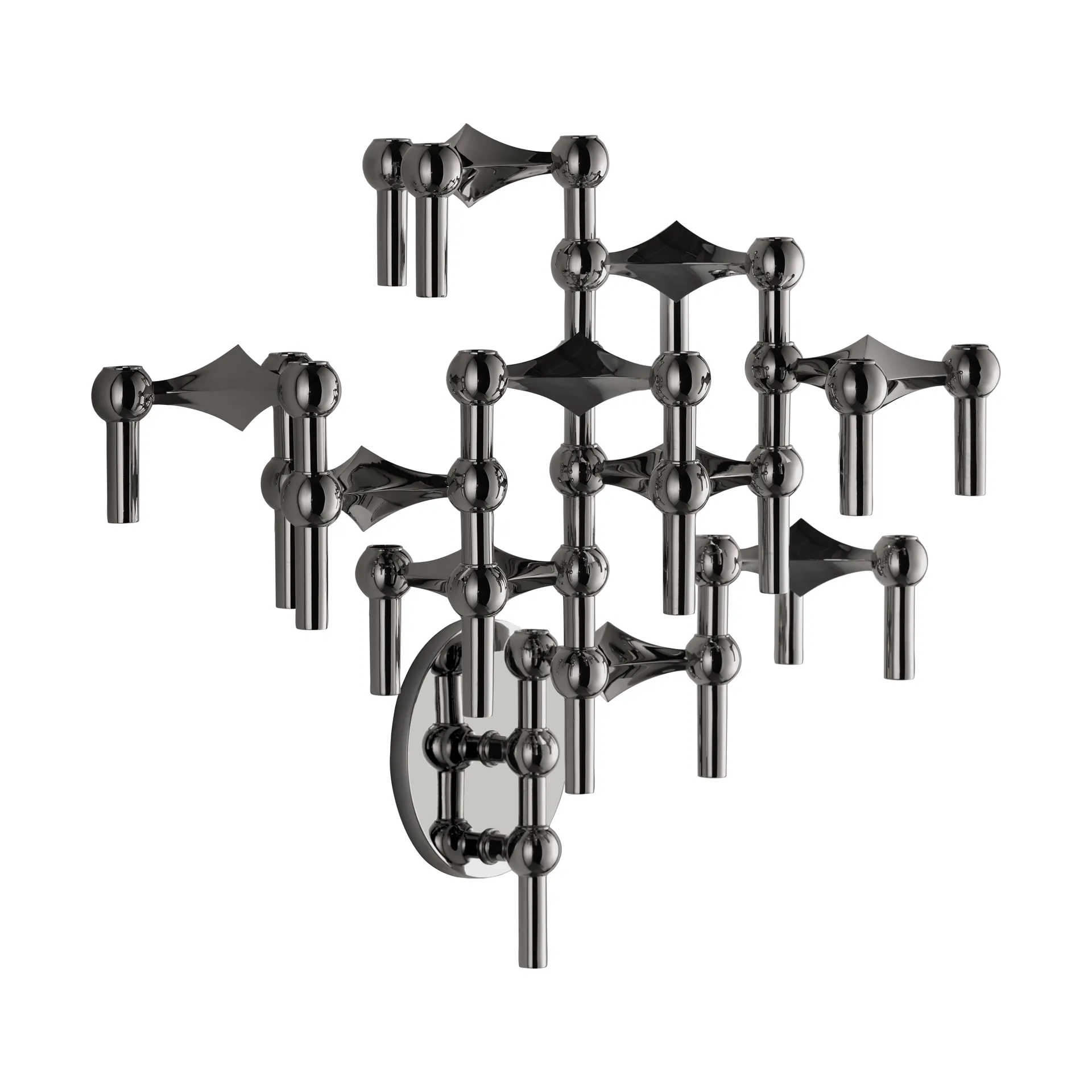 STOFF Nagel muurkandelaar, Zwart chroom STOFF