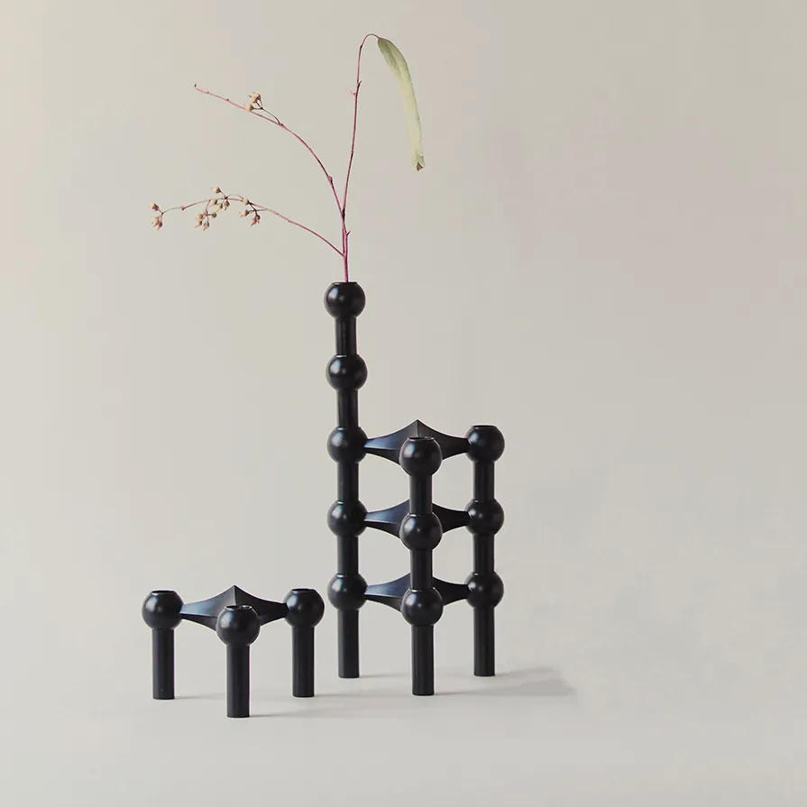 STOFF Nagel vaas, Zwart STOFF