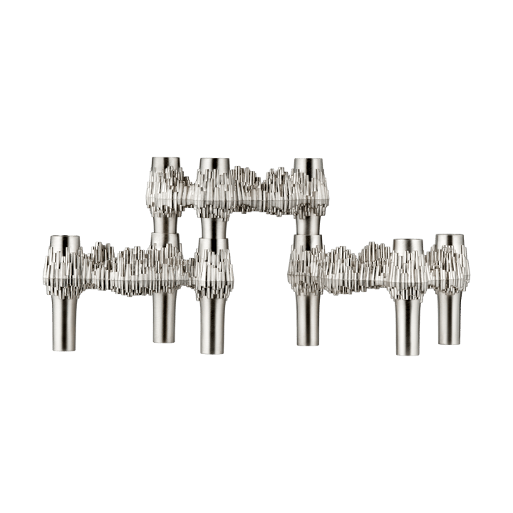 STOFF Quist kandelaar 3-pack - Brushed chroom - STOFF