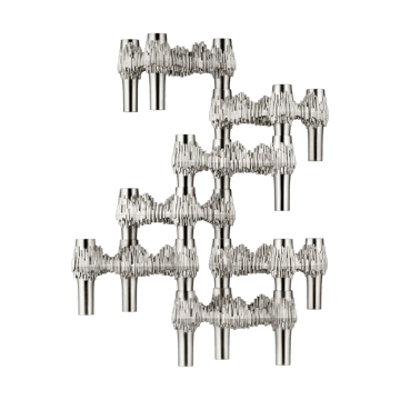STOFF Quist kandelaar 3-pack - Brushed chroom - STOFF