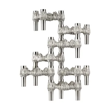 STOFF Quist kandelaar 3-pack - Geborsteld chroom - STOFF