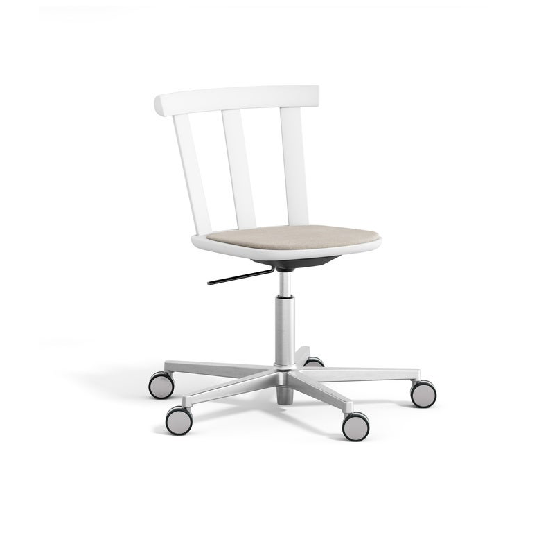 Stolab Alt draaibare stoel beklede zitting berkenhout Hallingdal 65-103 grey/beige-wit 21