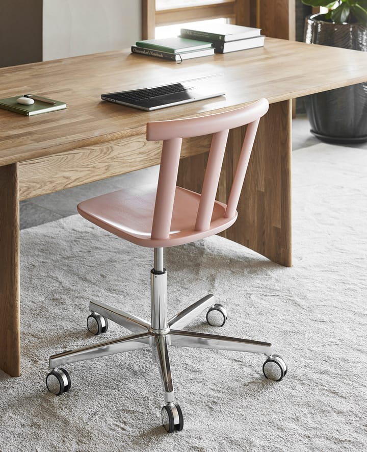 Alt draaibare stoel beklede zitting berkenhout, Vidar 4, 633 pink-malva 27 Stolab