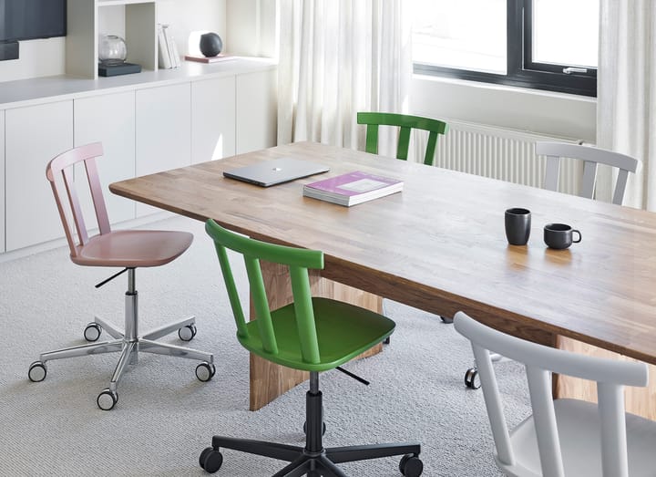 Alt draaibare stoel beklede zitting berkenhout, Vidar 4, 633 pink-malva 27 Stolab