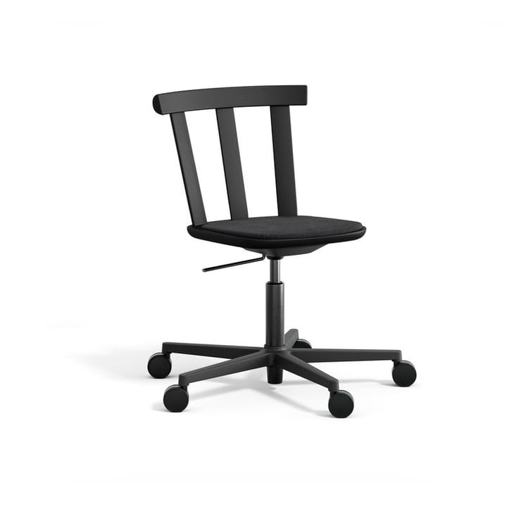 Alt draaibare stoel beklede zitting eikenhout - Hallingdal 65-180 black-matzwart 99 - Stolab