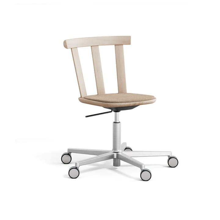 Alt draaibare stoel beklede zitting eikenhout - Hallingdal 65-200 beige-licht matte lak - Stolab