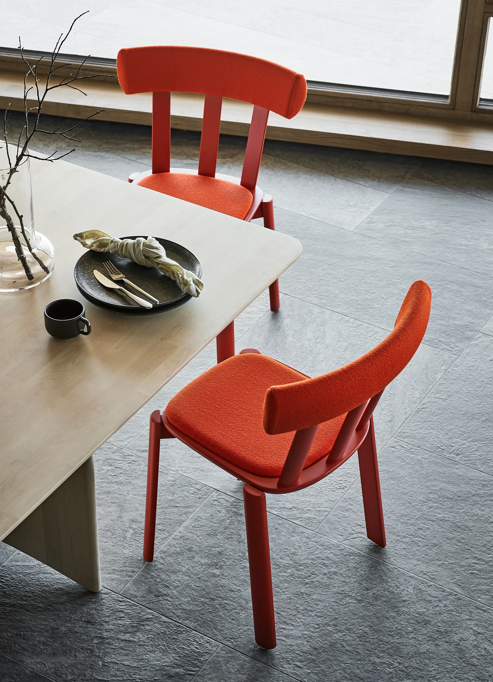 Alt tafel 320x110 cm berkenhout, Lichte matte lak Stolab