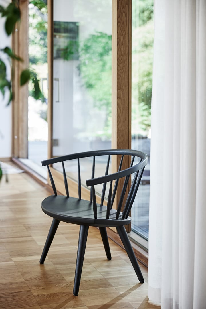Arka loungestoel berkenhout, Zwart Stolab