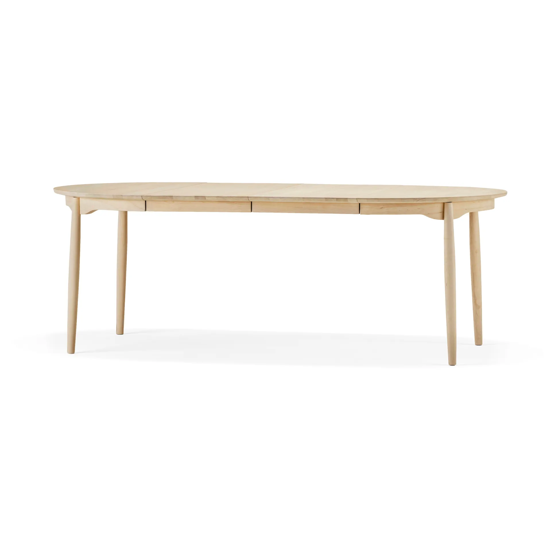 Carl eettafel berkenhout, Naturel olie, 2 inlegbladen Stolab