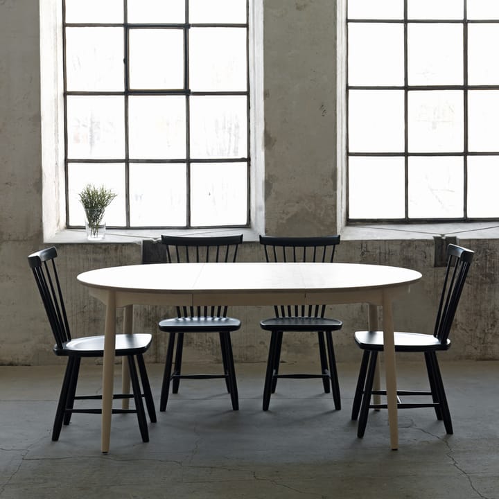 Carl eettafel berkenhout, Wit 21 dekkend, vast blad Stolab