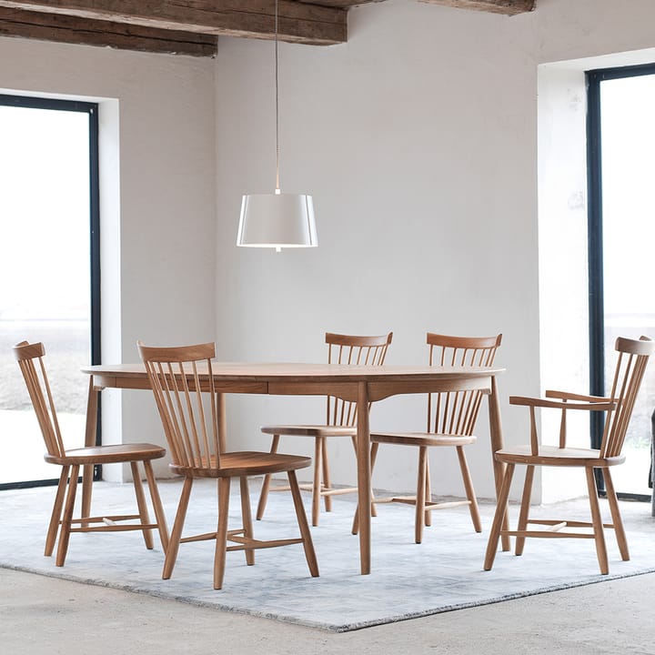 Carl eettafel berkenhout, Wit 21 dekkend, vast blad Stolab