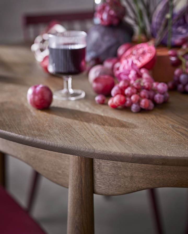 Carl eettafel deelbaar Ø115 cm, Smoked oak Stolab