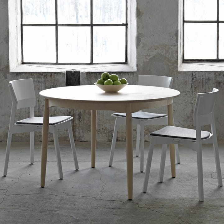 Carl eettafel vast tafelblad Ø115 cm, Berk lichte matte lak Stolab