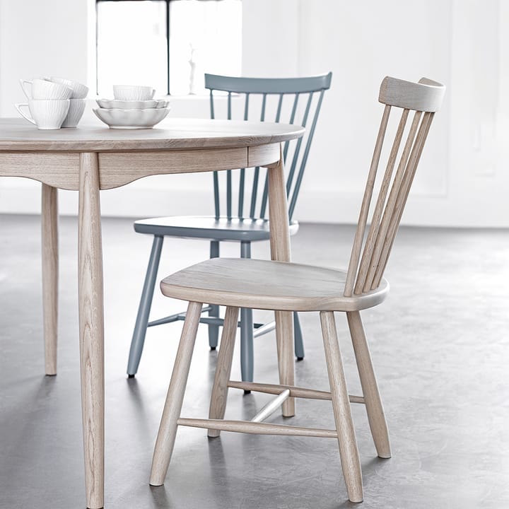 Carl eettafel vast tafelblad Ø115 cm, Berk lichte matte lak Stolab