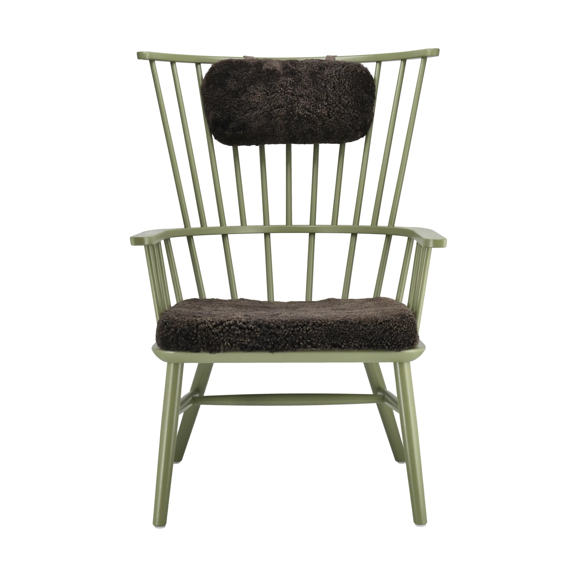 Henriette fauteuil kussen&nekkussen olive green-Espresso,  Stolab