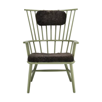 Henriette fauteuil kussen&nekkussen olive green-Espresso - Stolab