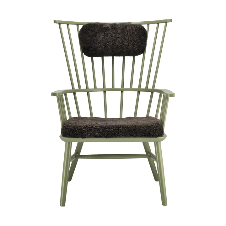 Henriette fauteuil kussen&nekkussen olive green-Espresso - Stolab