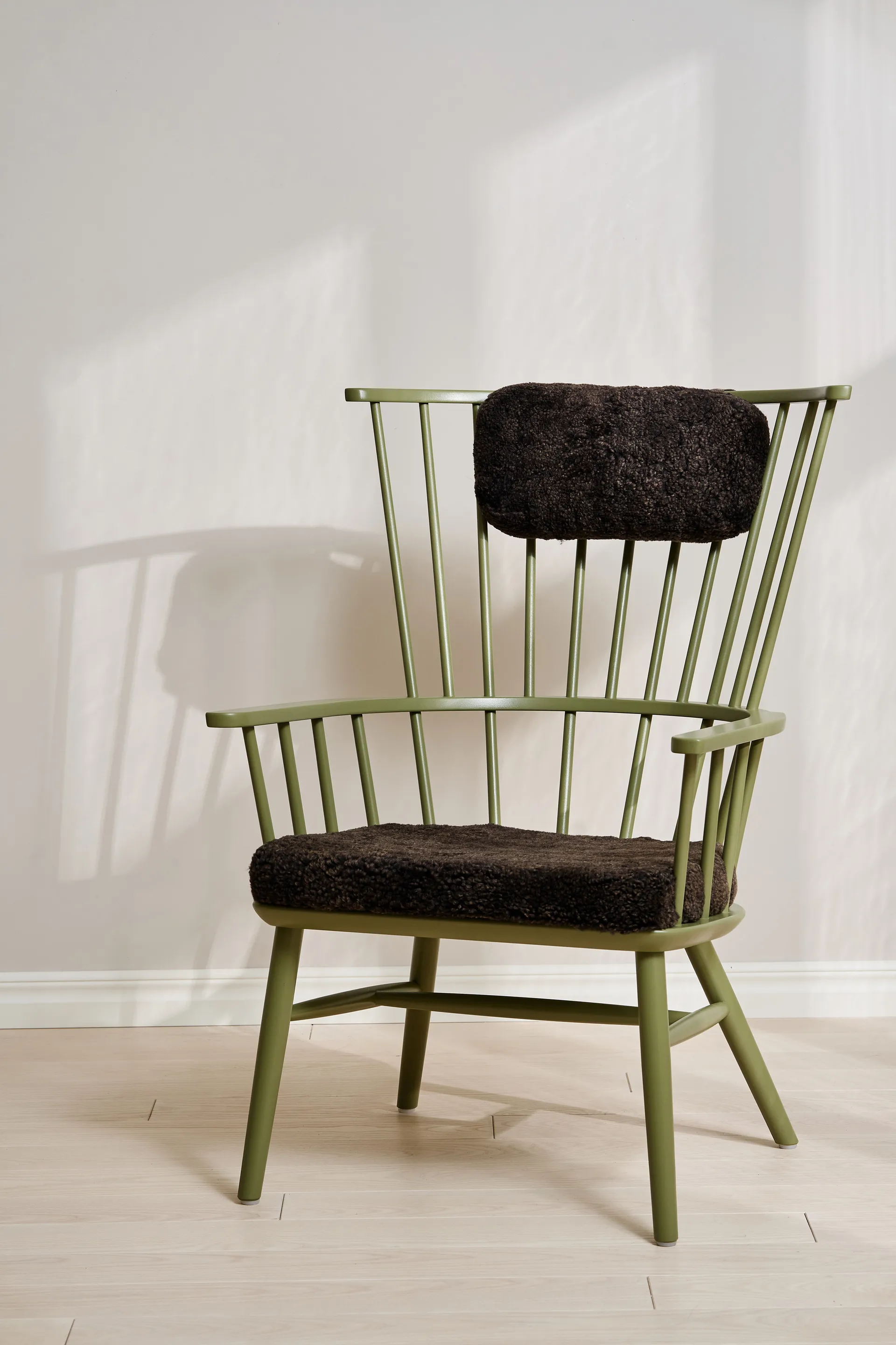 Henriette fauteuil kussen&nekkussen olive green-Espresso,  Stolab