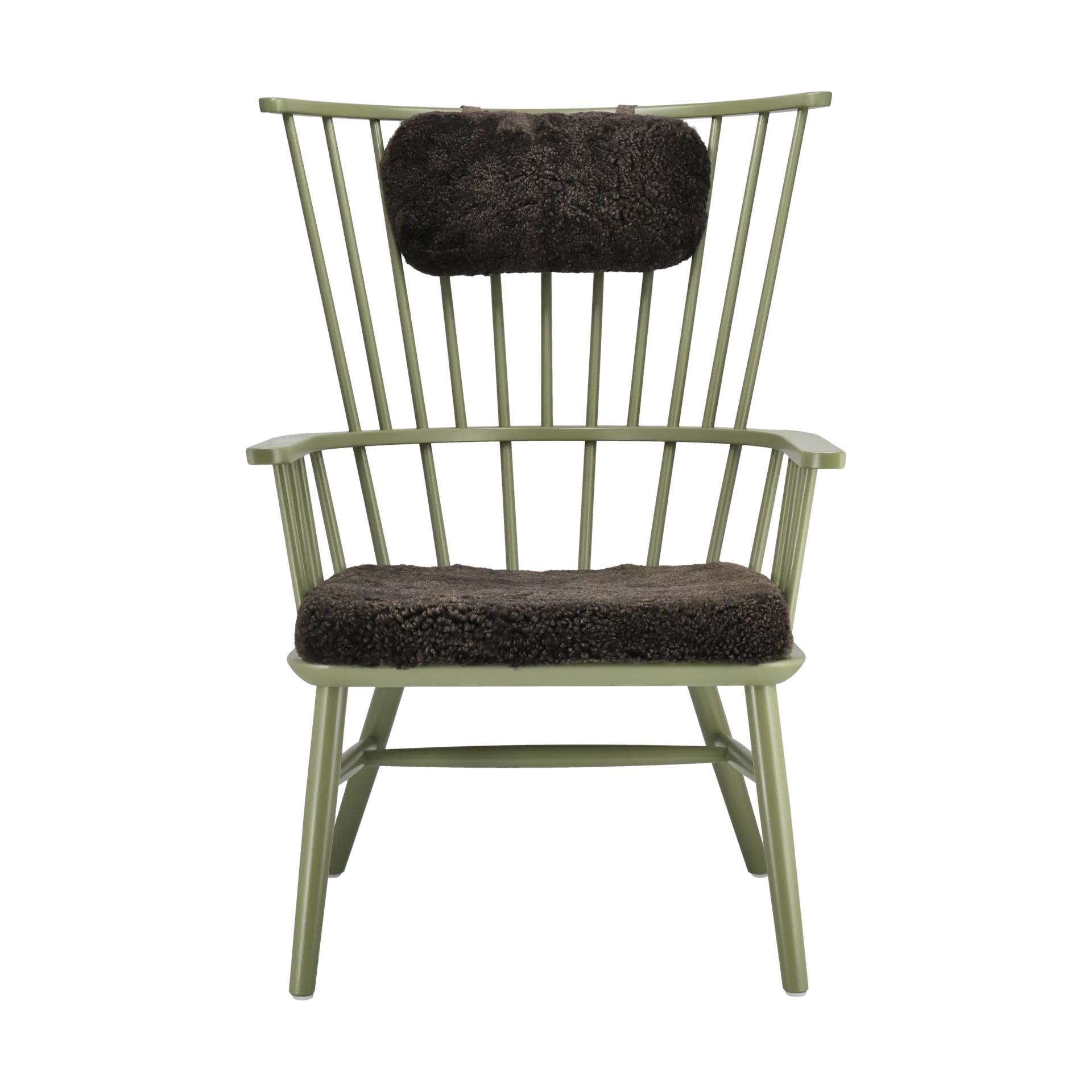 Henriette fauteuil kussen&nekkussen olive green-Espresso Stolab