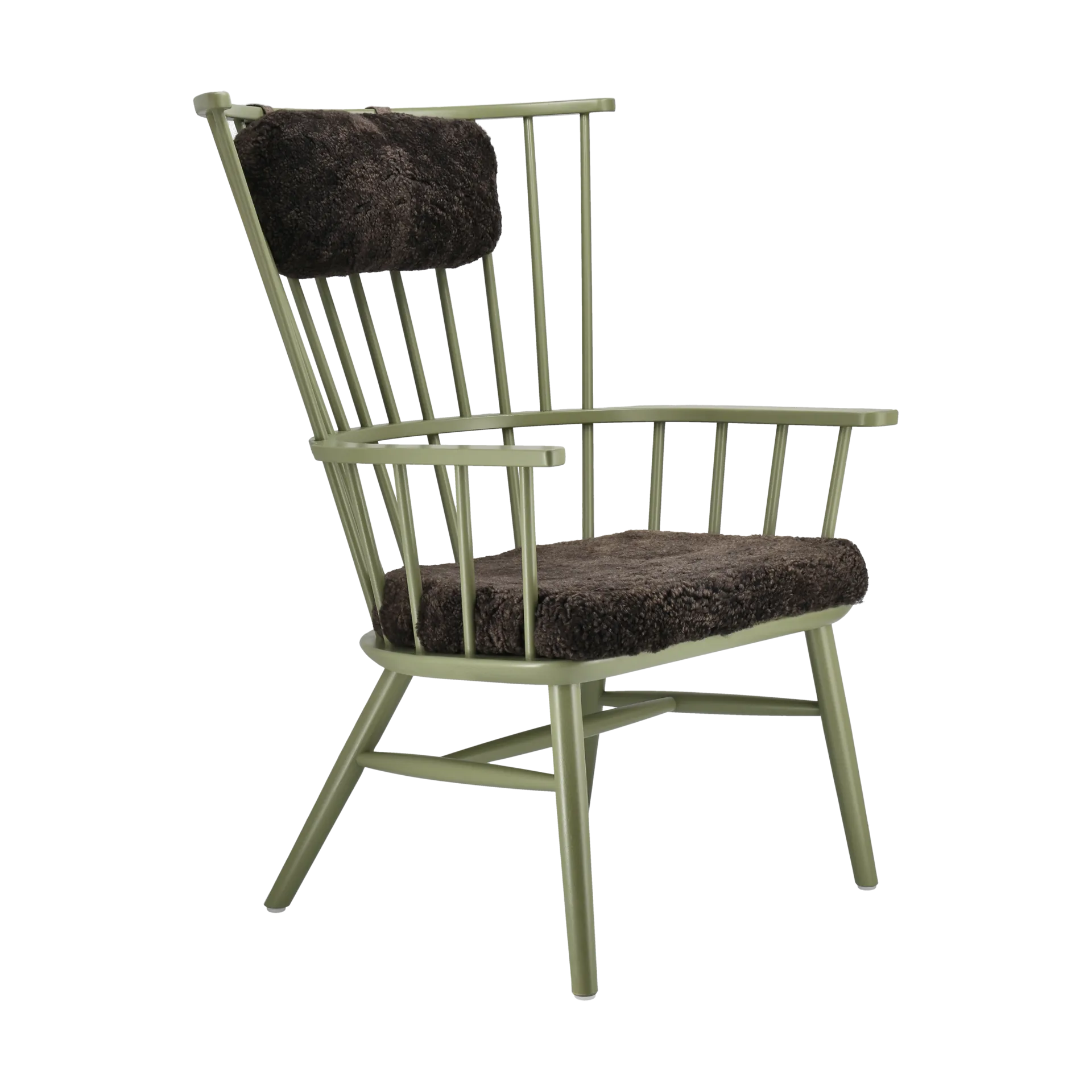 Henriette fauteuil kussen&nekkussen olive green-Espresso Stolab