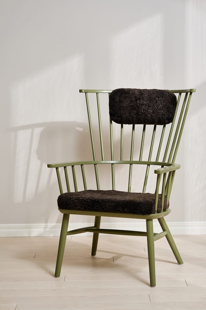Henriette fauteuil kussen&nekkussen olive green-Espresso Stolab