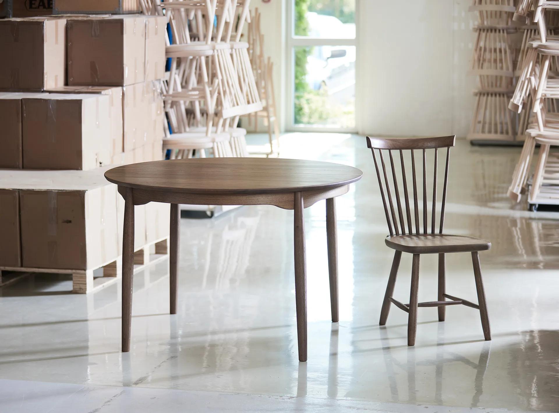 Lilla Åland stoel eikenhout, Gerookt eiken Stolab