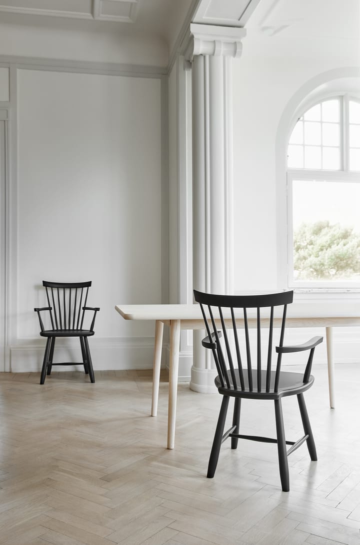 Lilla Åland stoel met armleuningen eikenhout, Zwart Stolab