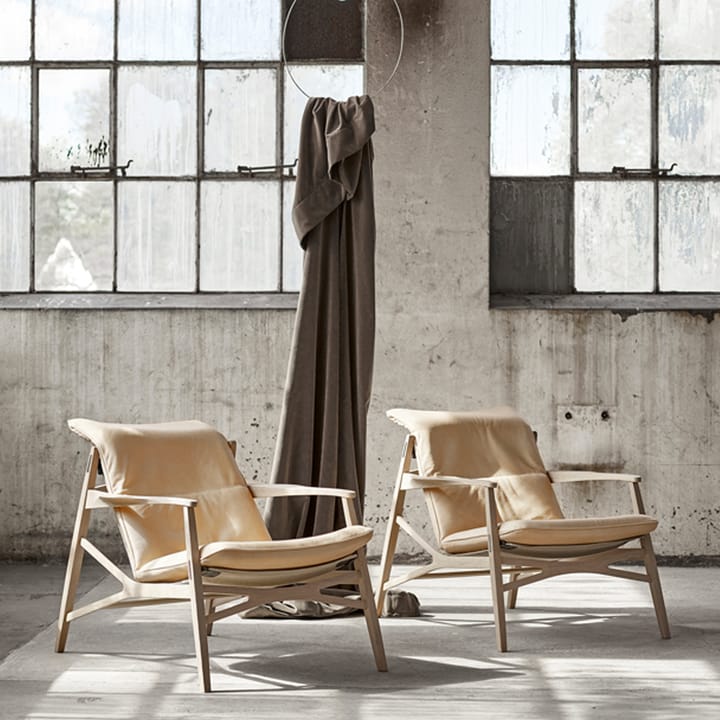 Link loungefauteuil, leer tärnsjö donkerbruin, naturel geolied eikenhout, zwart canvas Stolab