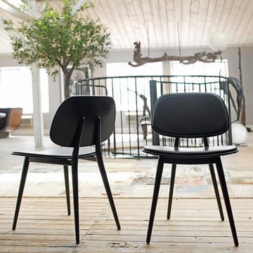 My Chair stoel - leer zwart, zwartgelakt berkenhouten onderstel - Stolab