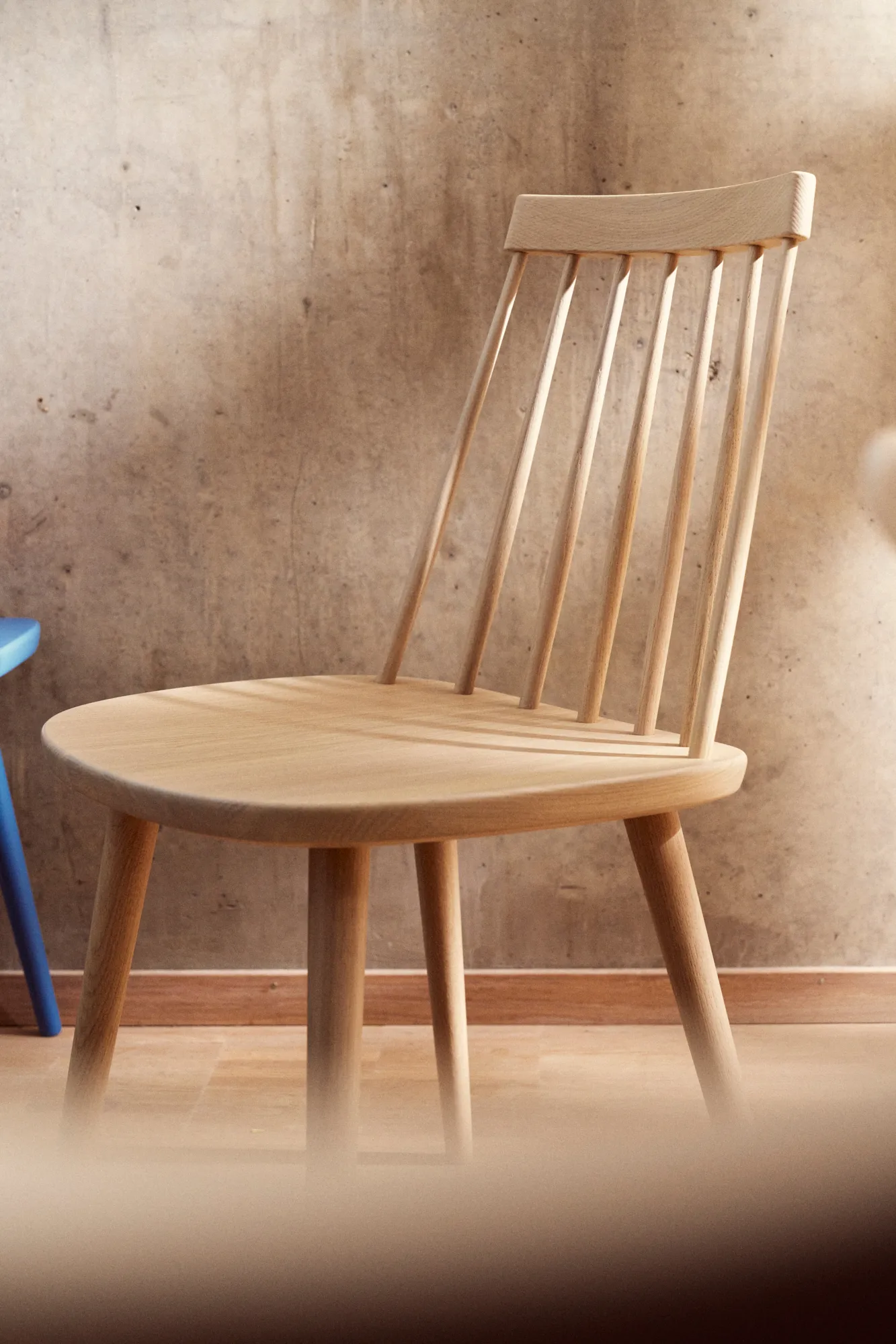 Pinnockio stoel eikenhout, Lichte matte lak Stolab