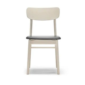 Prima Vista stoel berkenhout lichte matte lak - Leder Elmosoft VII 99001 black - Stolab
