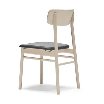 Prima Vista stoel berkenhout lichte matte lak - Leder Elmosoft VII 99001 black - Stolab