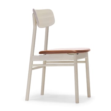 Prima Vista stoel berkenhout lichte matte lak - Leer elmotique 43807 cognac - Stolab
