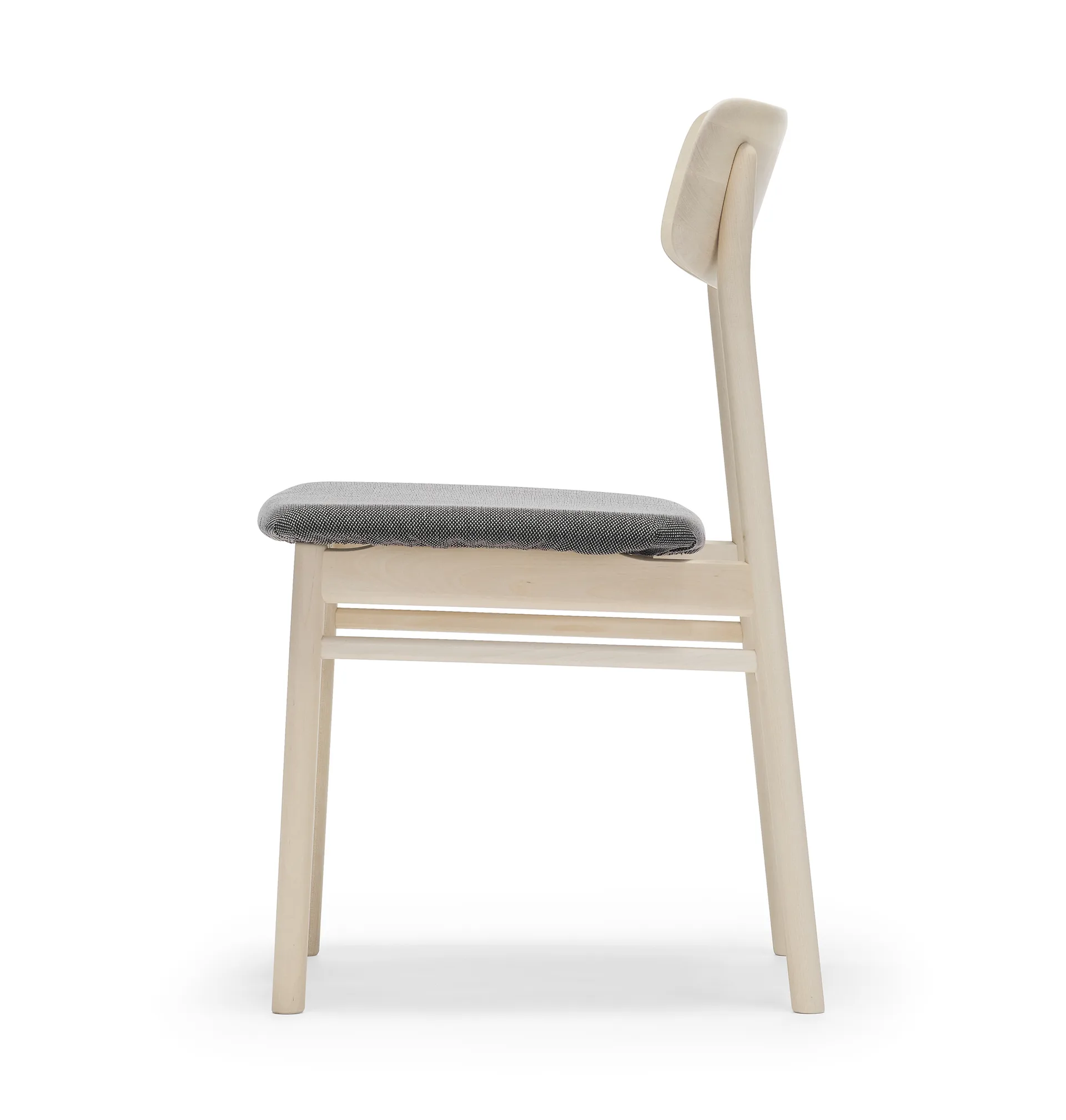 Prima Vista stoel berkenhout lichte matte lak, Stof blues 9202 bruin-beige Stolab