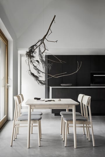 Prima Vista stoel berkenhout lichte matte lak - Stof hallingdaldal 65-130 grijs - Stolab