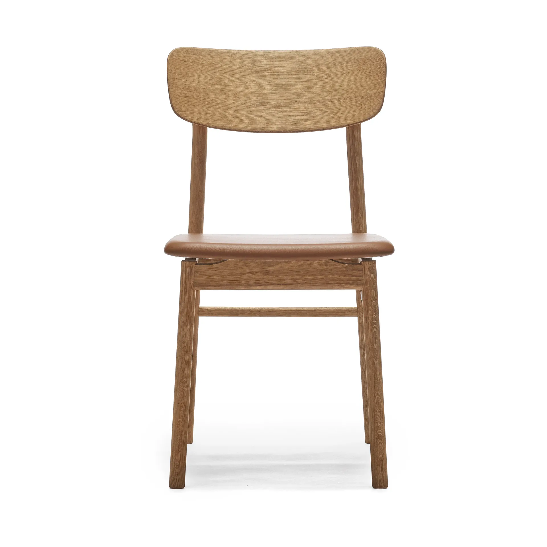 Prima Vista stoel geolied eikenhout, Leer Elmosoft 43807 cognac Stolab