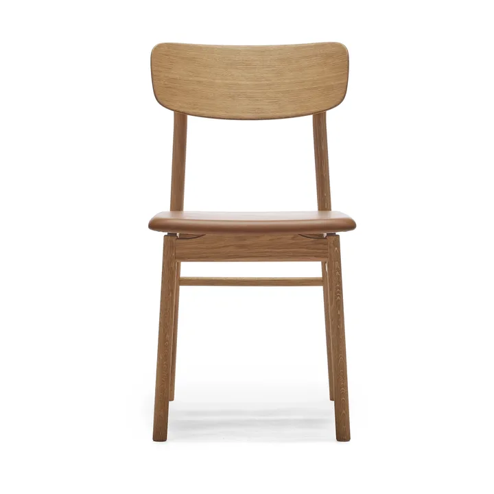 Prima Vista stoel geolied eikenhout - Leer Elmosoft 43807 cognac - Stolab