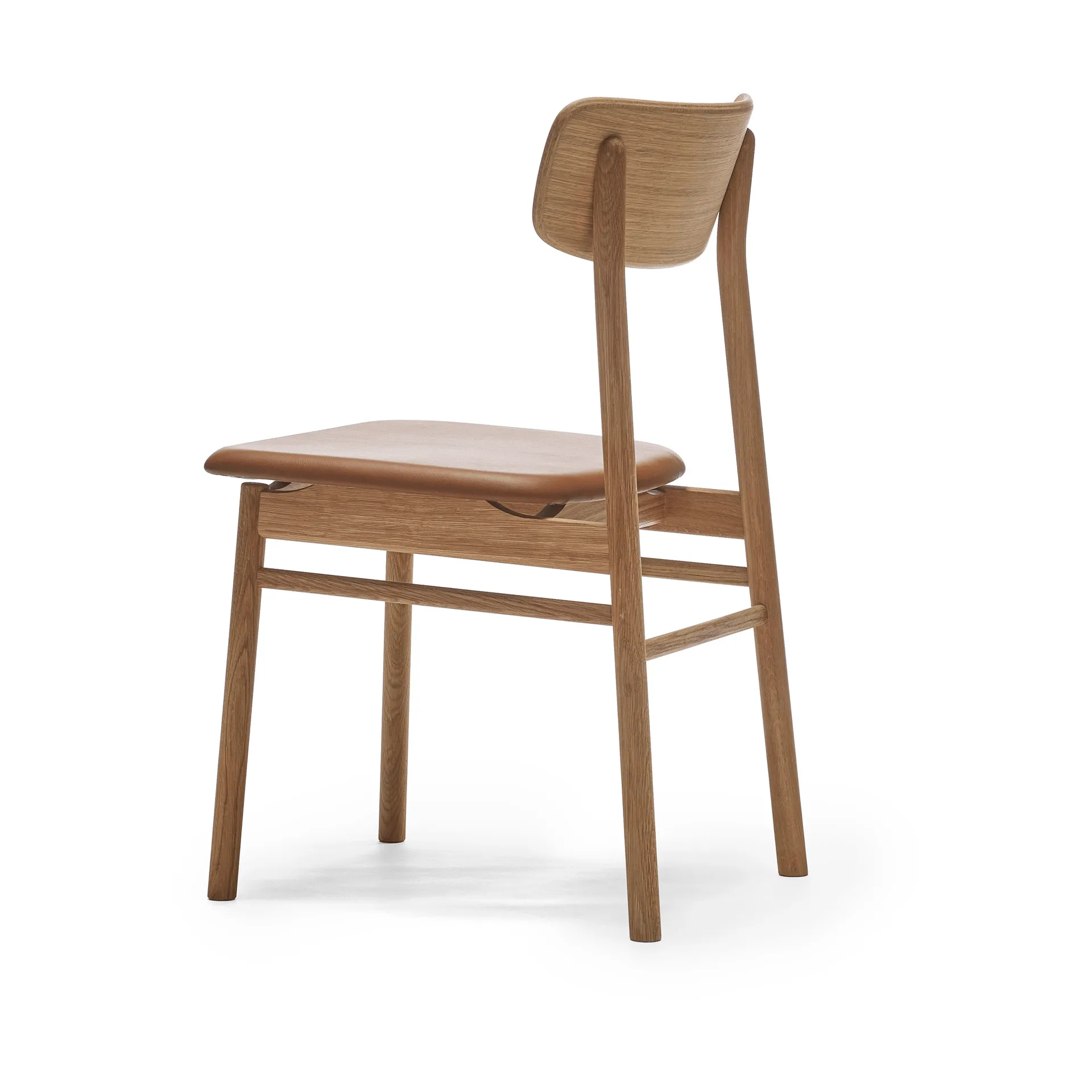 Prima Vista stoel geolied eikenhout, Leer Elmosoft 43807 cognac Stolab