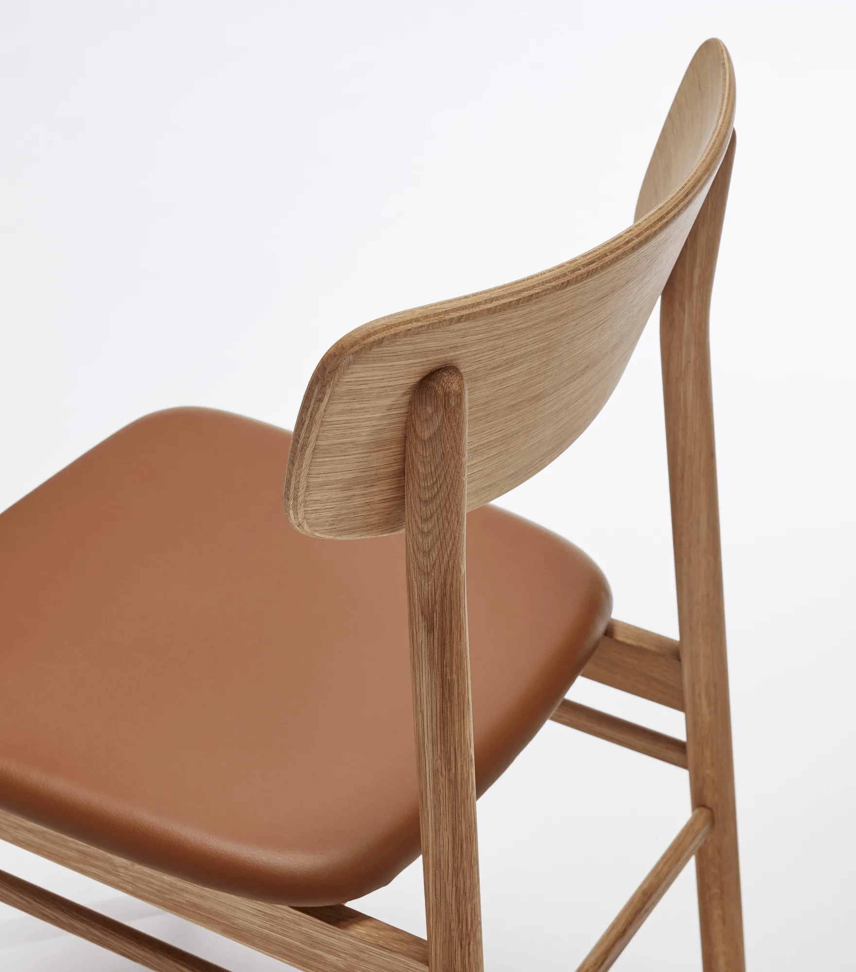 Prima Vista stoel geolied eikenhout, Leer Elmosoft 43807 cognac Stolab