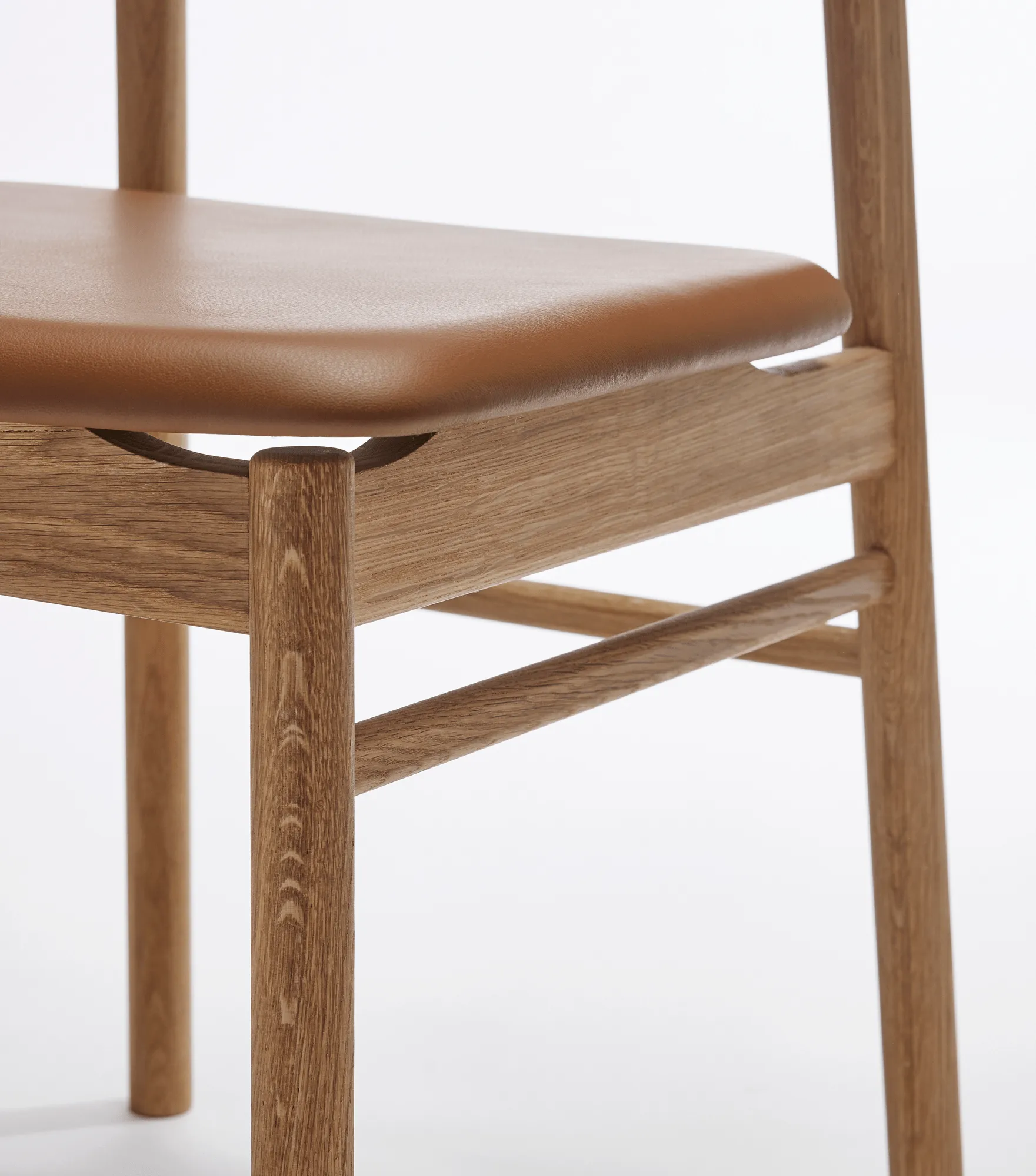 Prima Vista stoel geolied eikenhout, Leer Elmosoft 43807 cognac Stolab