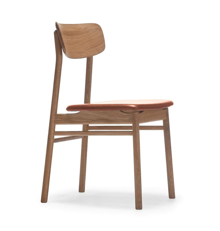 Prima Vista stoel geolied eikenhout - Leer elmotique 43807 cognac - Stolab