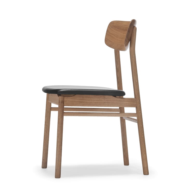 Prima Vista stoel geolied eikenhout - Leer elmotique 99001 zwart - Stolab