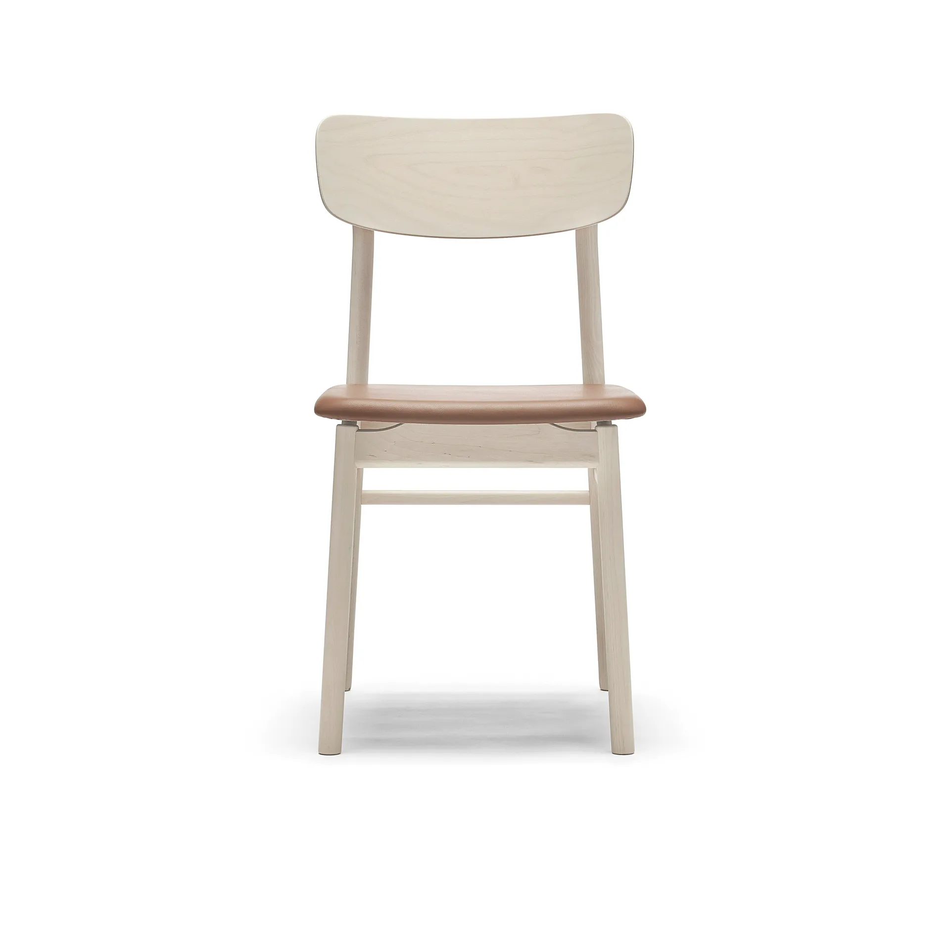 Prima Vista stoel, Leer Elmosoft 43807 cognac-berkenhout lichte matte lak Stolab