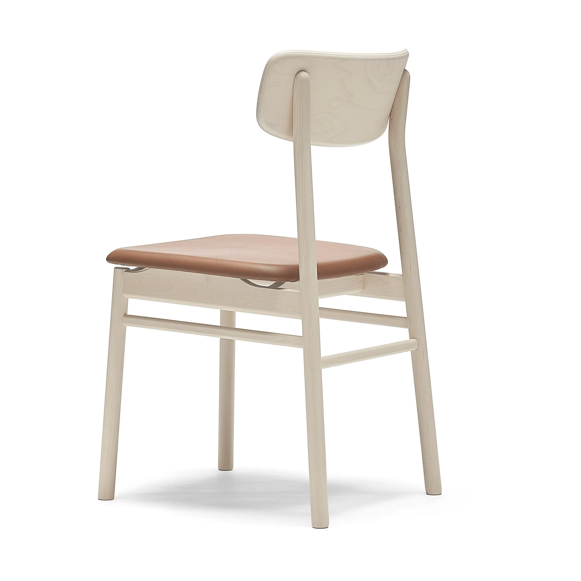 Prima Vista stoel, Leer Elmosoft 43807 cognac-berkenhout lichte matte lak Stolab